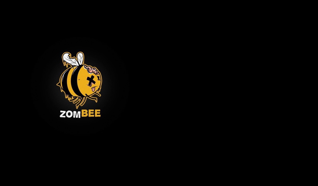 Зомби пчела, черный фон