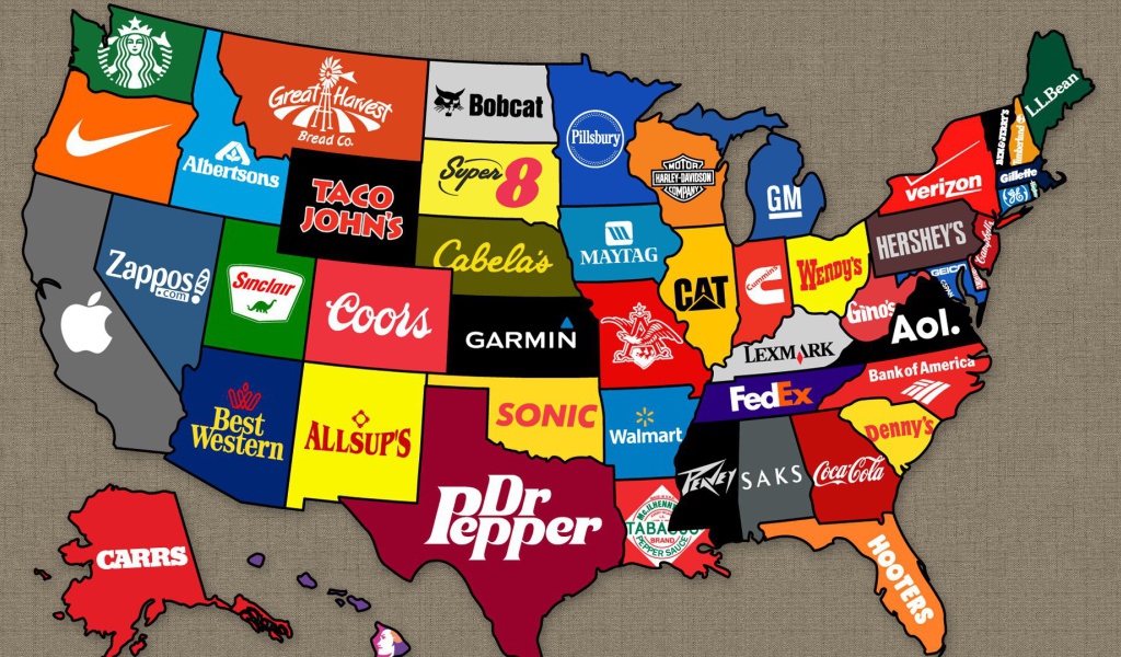 Бренды на карте США