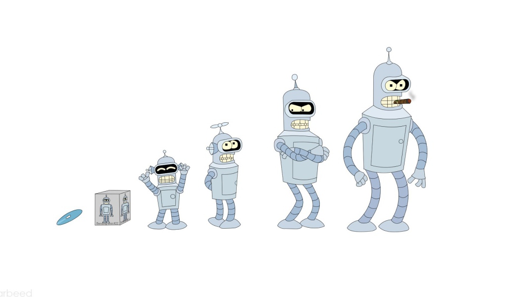 Бендер из Футурамы взрослеет