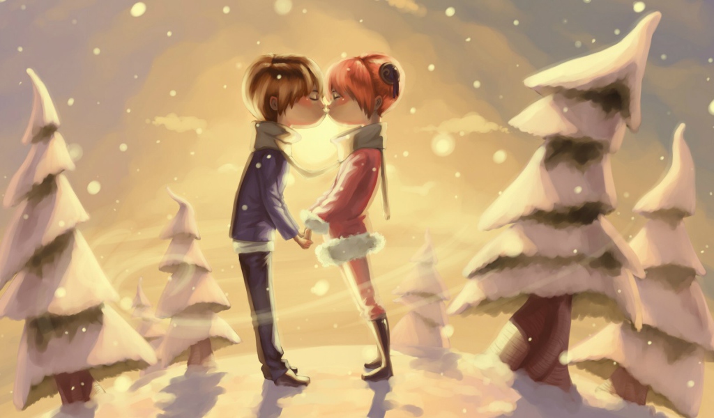 Мальчик и девочка в лесу