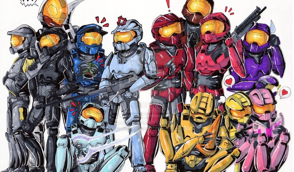 Герои мультфильма Red vs. Blue