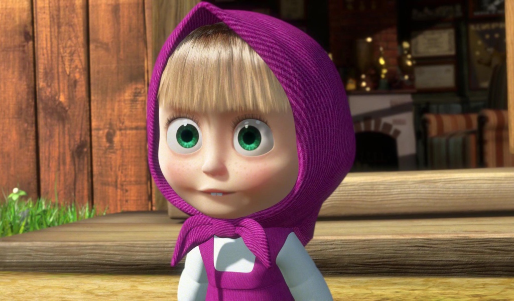 Милая девочка Маша, мультфильм Маша и медведь