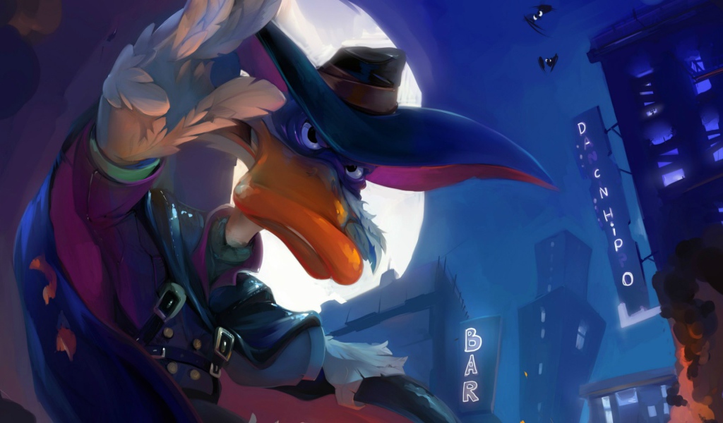 Утка из мультфильма Чёрный Плащ