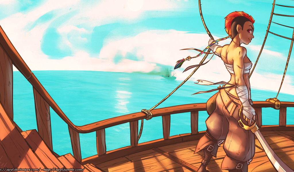 Девушка пират из мультфильма