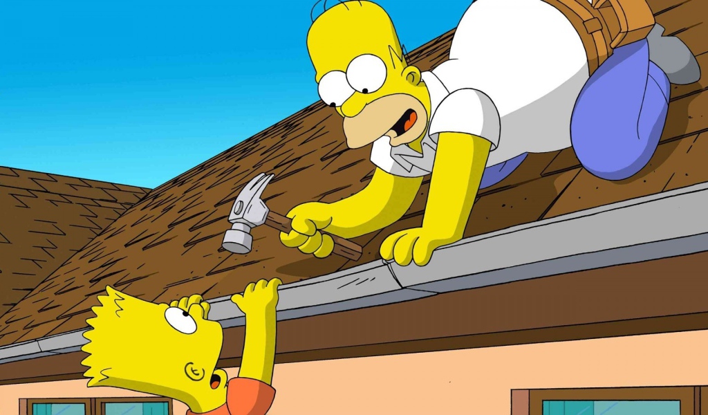 Гомер ремонтирует крышу, Симпсоны