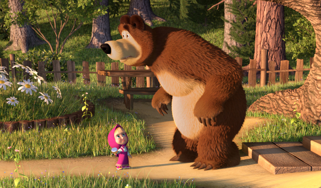 Маша зовет медведя гулять, мультфильм Маша и медведь