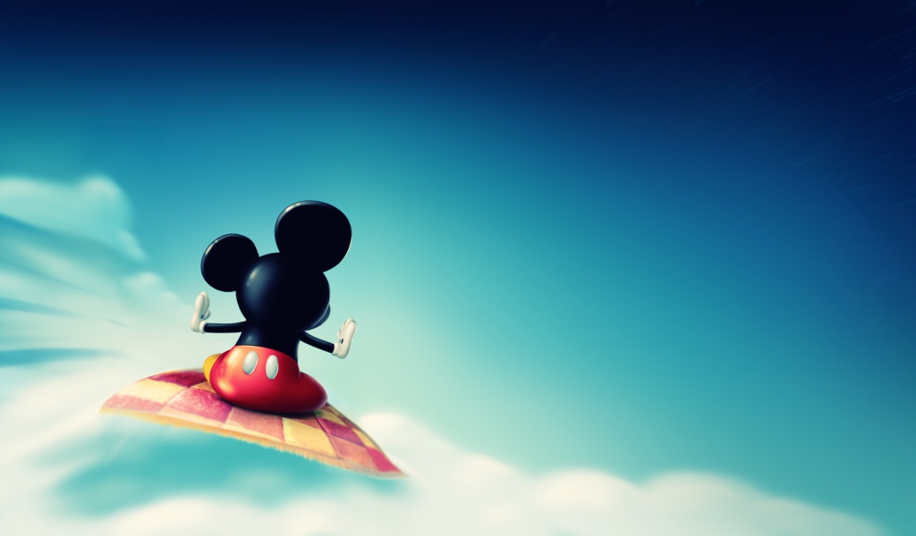 Микки Маус на ковре самолете