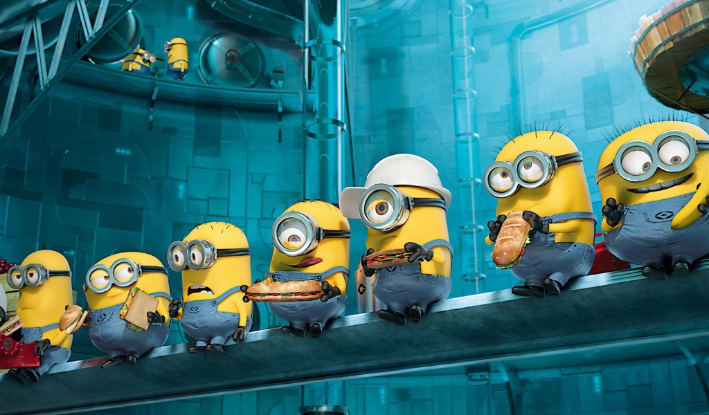 Миньоны обедают на стройке
