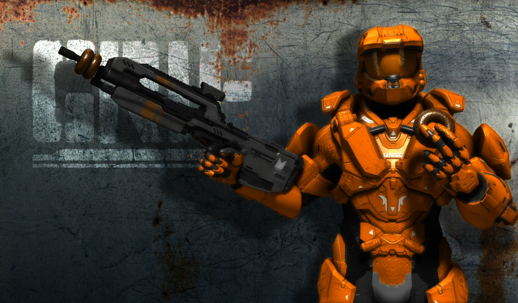 Оранжевый персонаж мультфильма Red vs. Blue