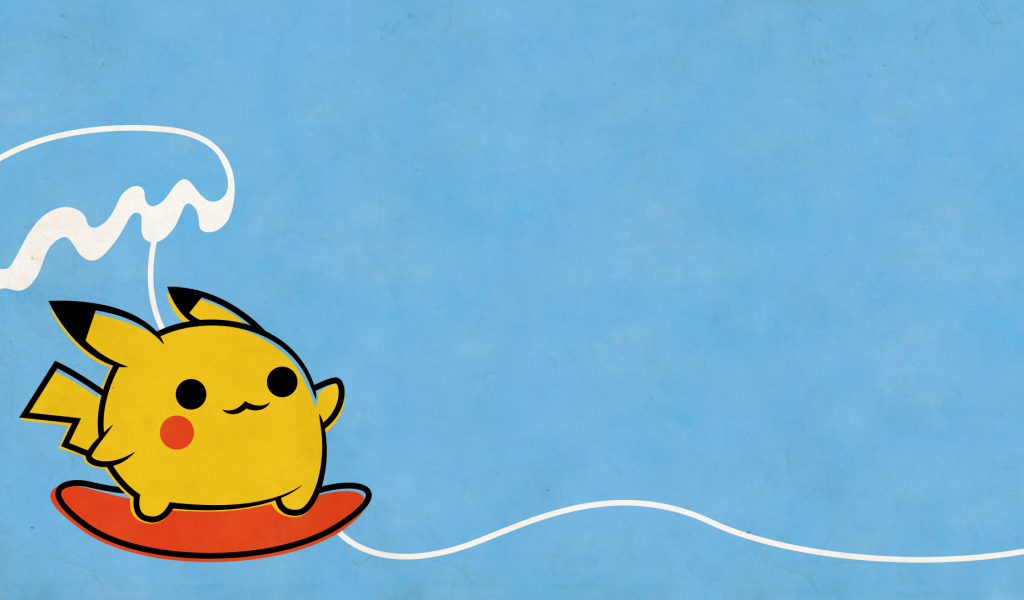 Пикачу на голубой волне