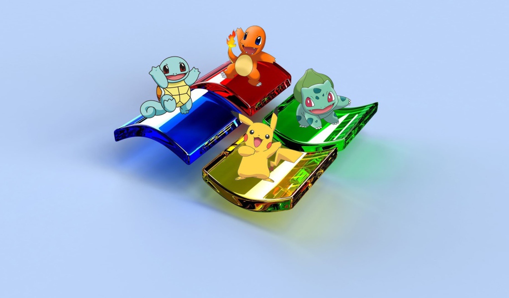 Покемоны на логотипе Майкрософт