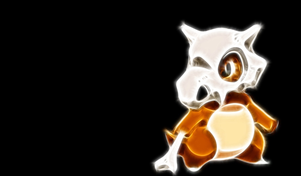 Покемон в маске черепа на черном фоне