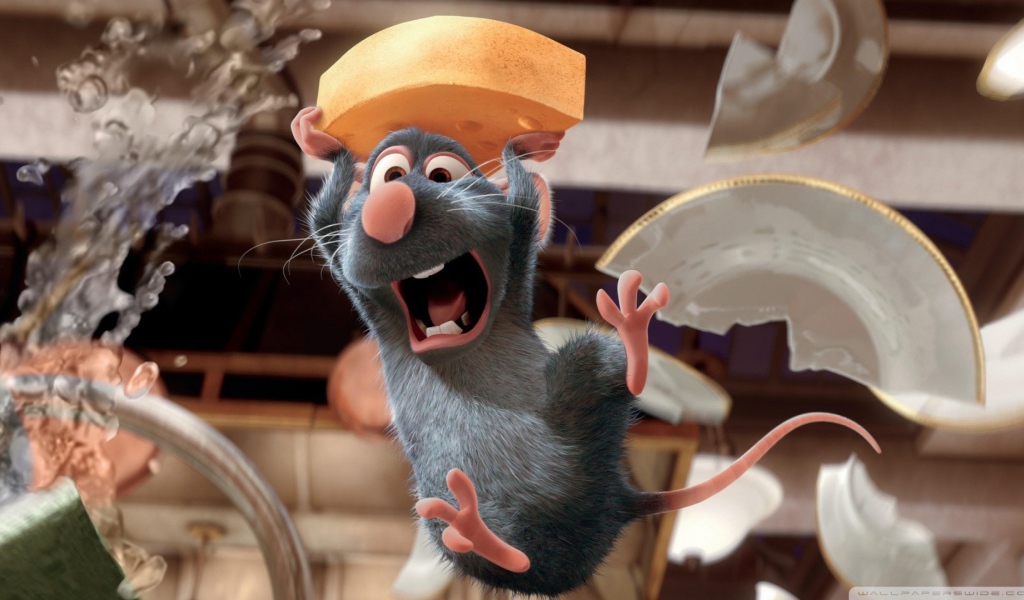 Крыс с куском сыра, мультфильм Рататуй