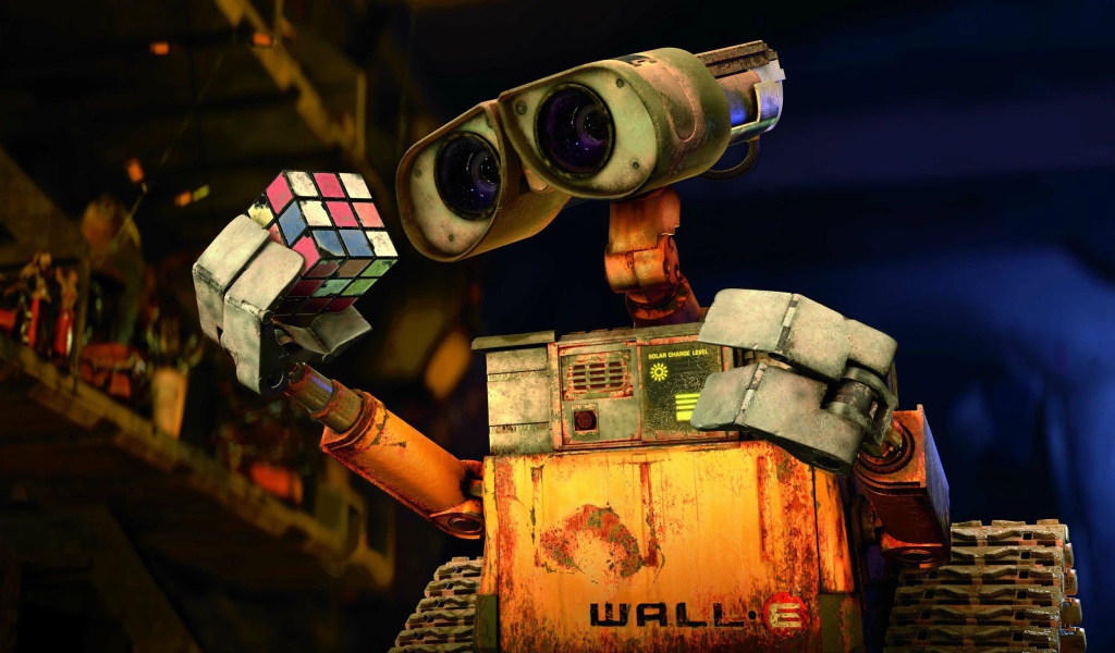 Кубик Рубика в руке WALL·E