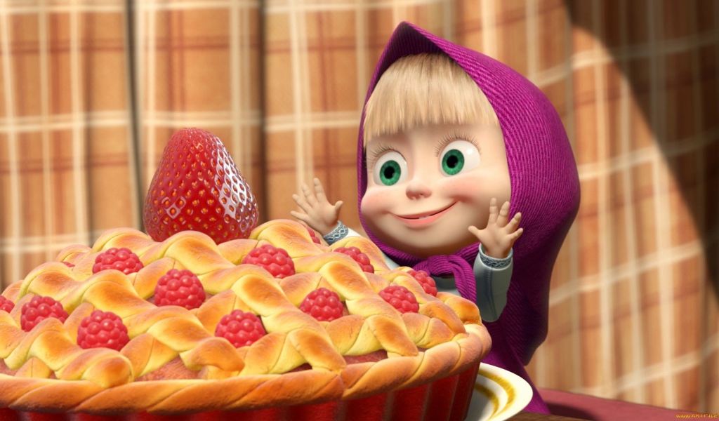 Клубничный пирог для Маши, мультфильм Маша и медведь