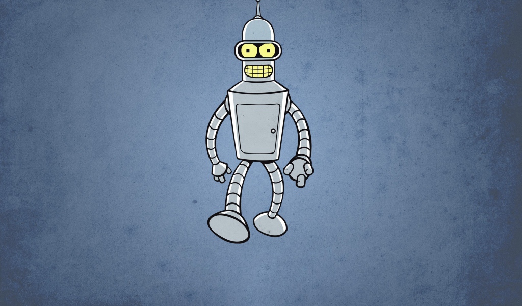 Робот Бендер, голубой фон