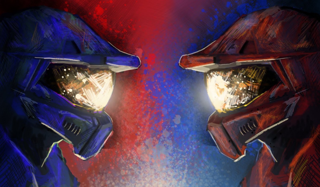 Два персонажа мультфильма Red vs. Blue