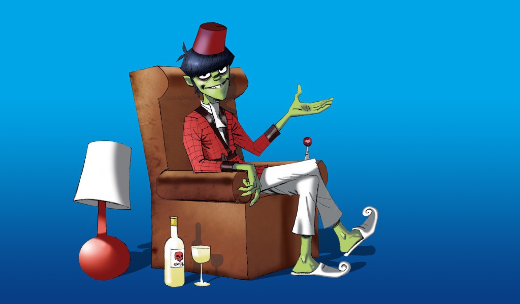 Зомби сидит на кресле, мультфильм