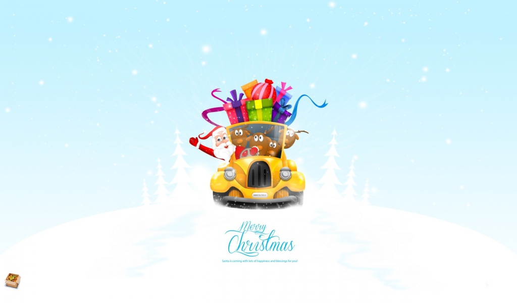 Дед мороз на автомобиле