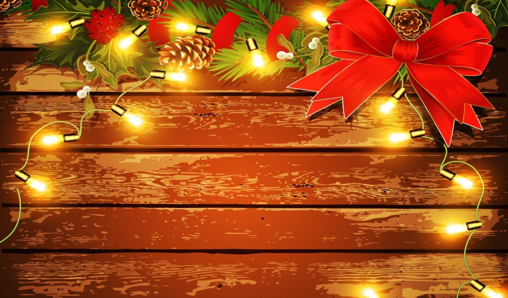 Гирлянда на потертом полу