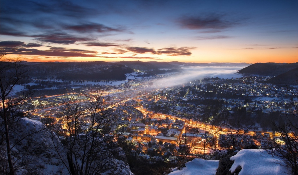 Небольшой город в Германии, зима