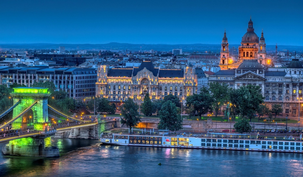 Красивый вечерний Будапешт, Венгрия