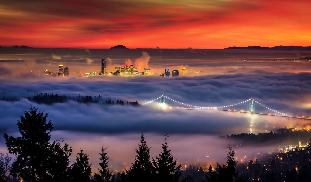 Облако накрыло зимний Ванкувер