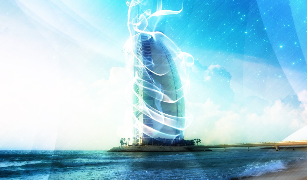 Дымка вокруг здания в Дубаи