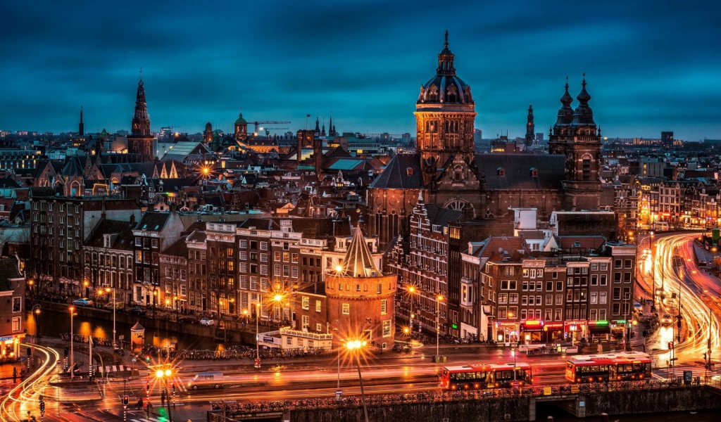 Ночной Амстердам, Нидерланды