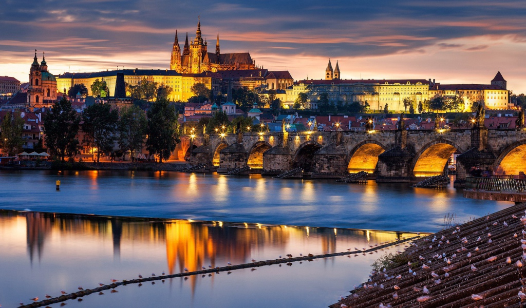 Ночная Прага, Чехия