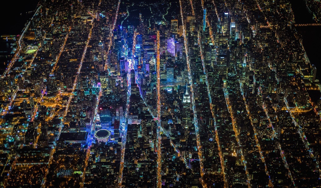 Ночной город с высоты