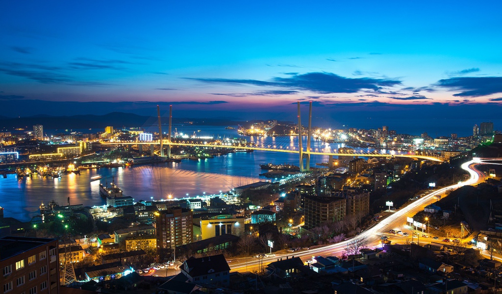 Ночь в городе Владивосток