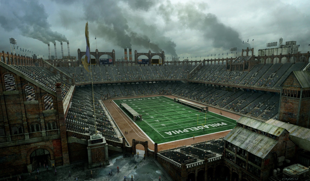 Старый футбольный стадион в Филадельфии