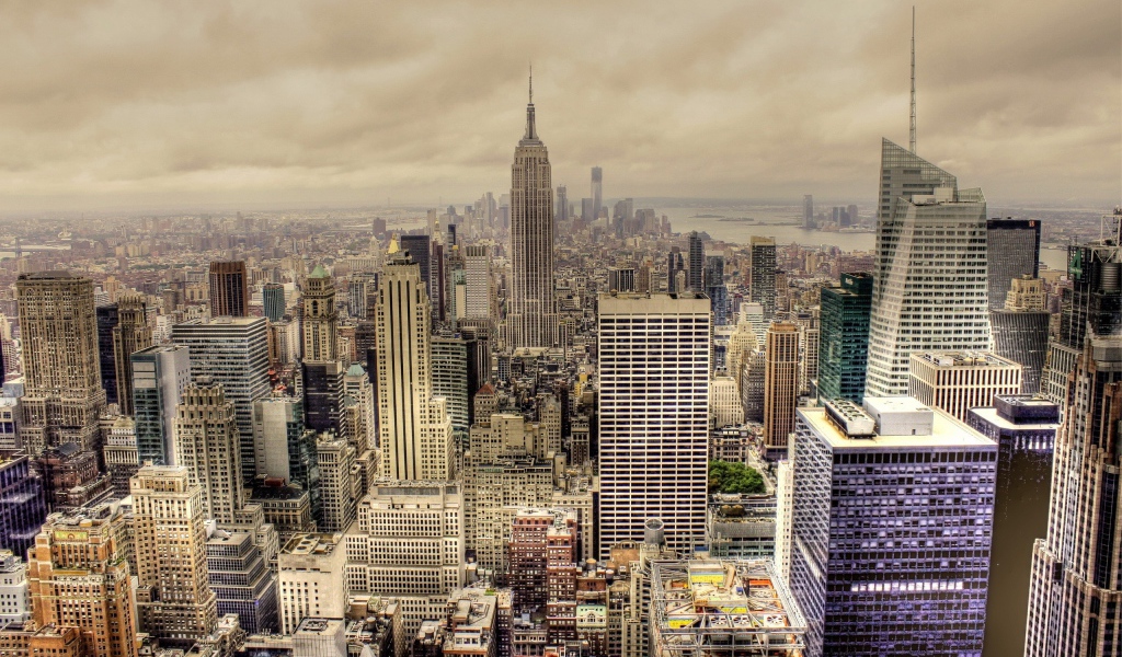 Панорама Нью-Йорка, фото HDR
