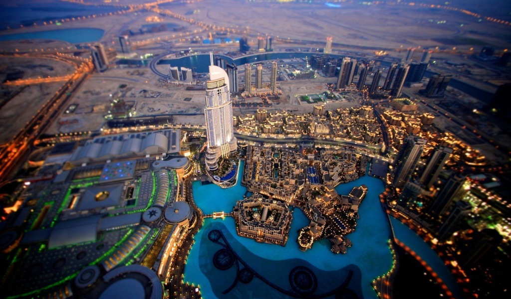 Панорама города в Объединенных Арабских Эмиратах