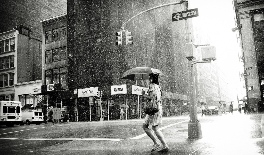 Дождь на 5-й Авеню. Нью-Йорк