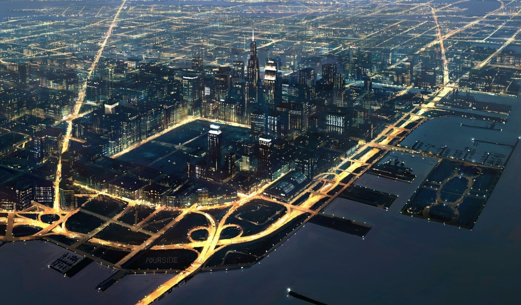 Ровная геометрия улиц в большом городе