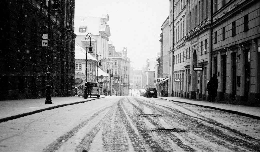 Улица в городе Познань, Польша