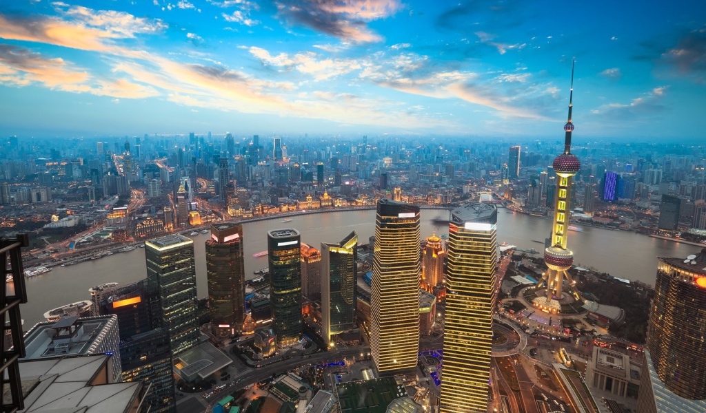 Красивый город Шанхай, Китай