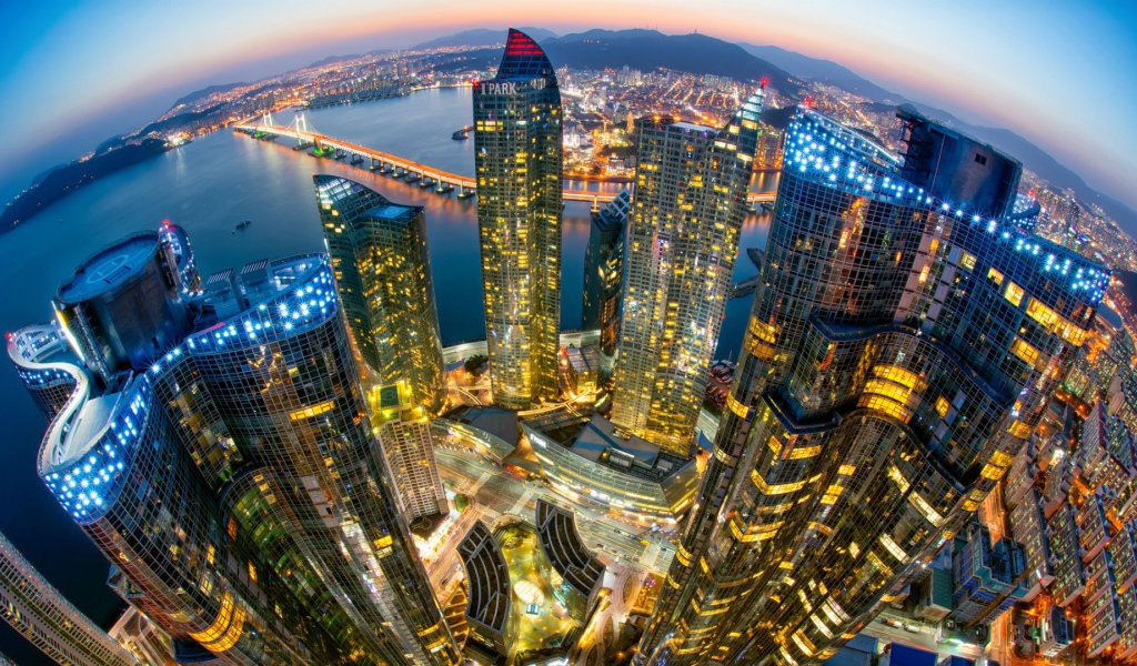 Портовый город Пусан, Южная Корея