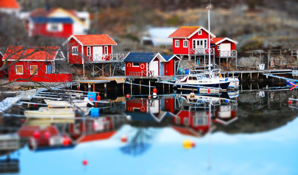 Порт в городке в Швеции