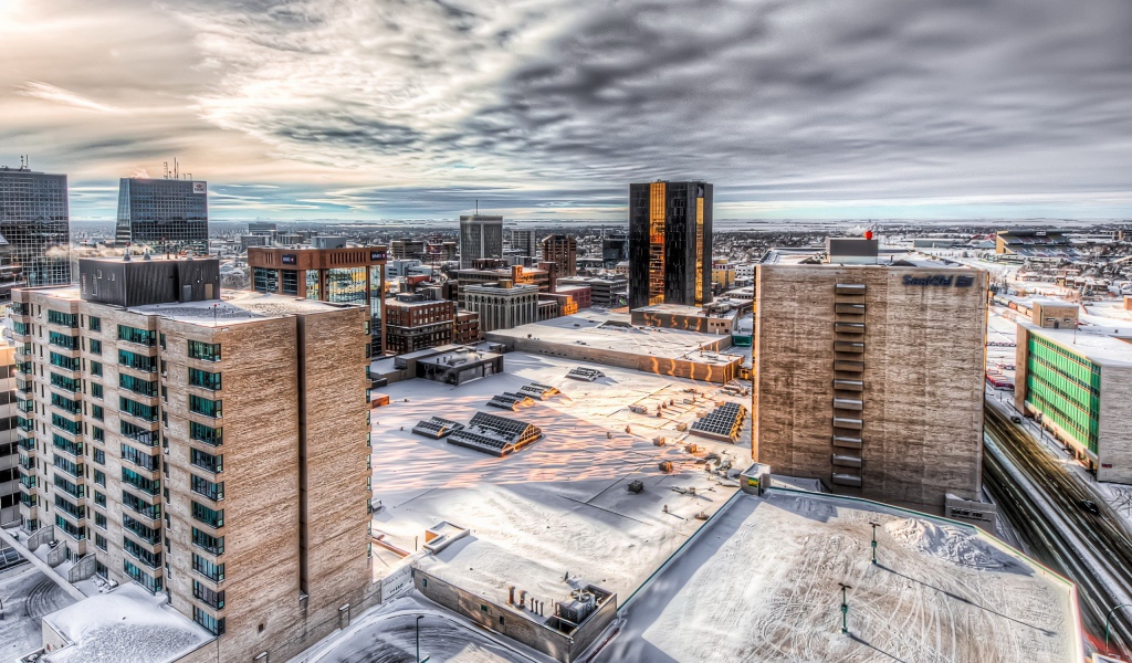 Спальный район города, HDR фото