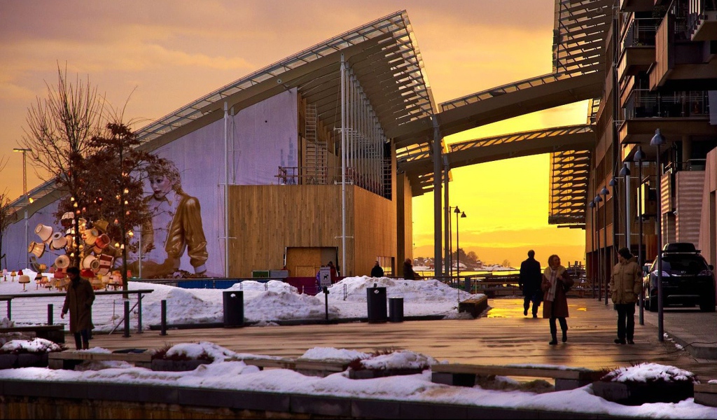 Необычное здание в Осло в Норвегии