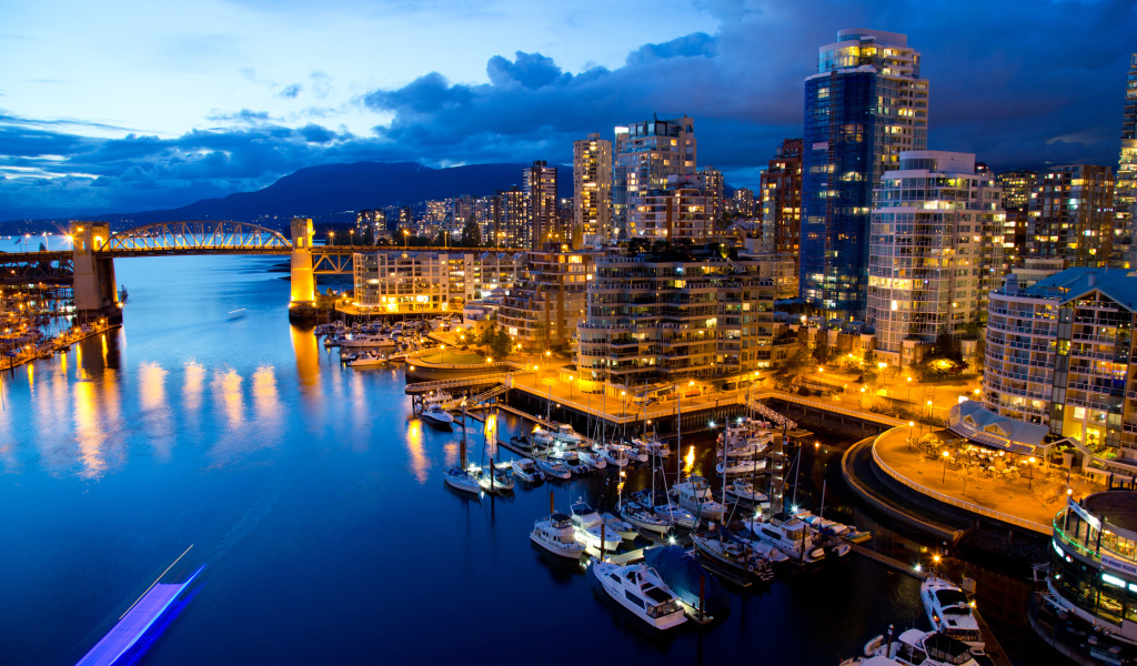 Ночной Ванкувер Канада