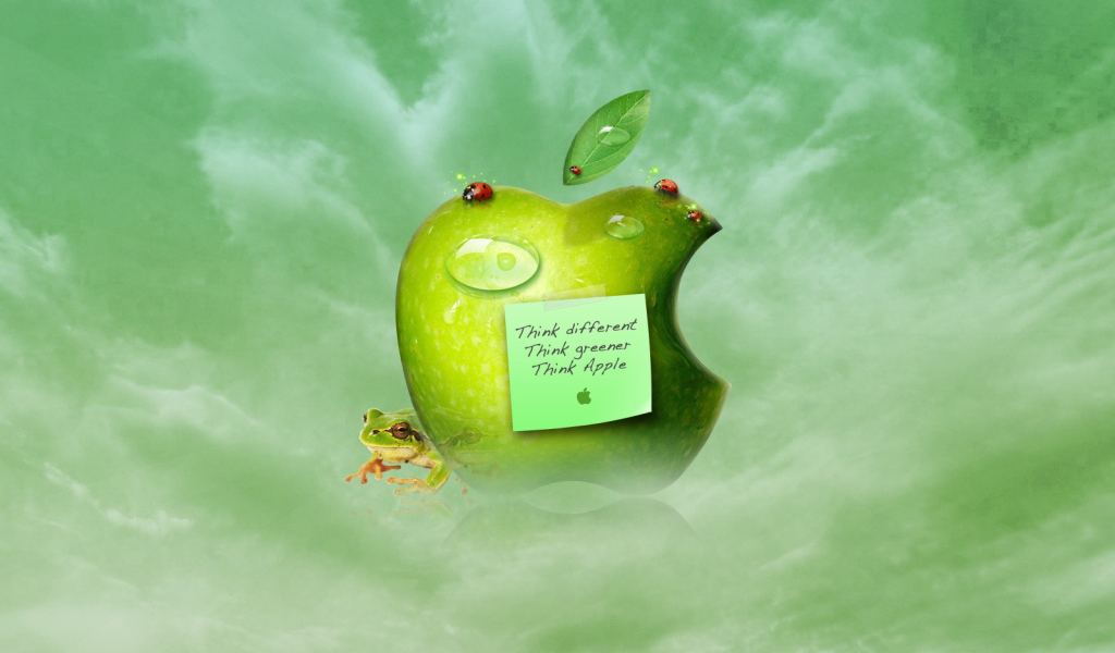 Надпись на знаке Apple