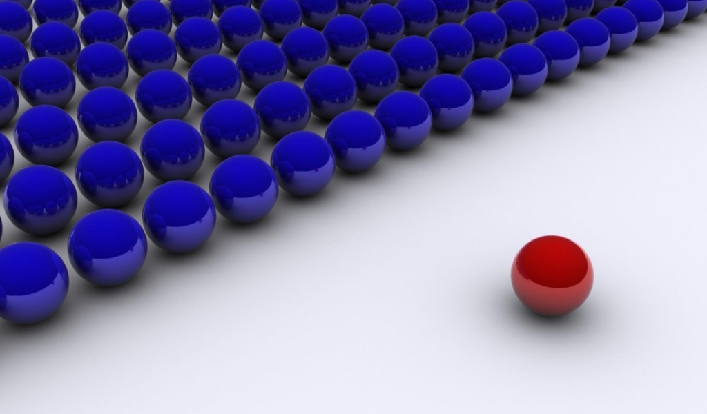 Один красный шар против синих