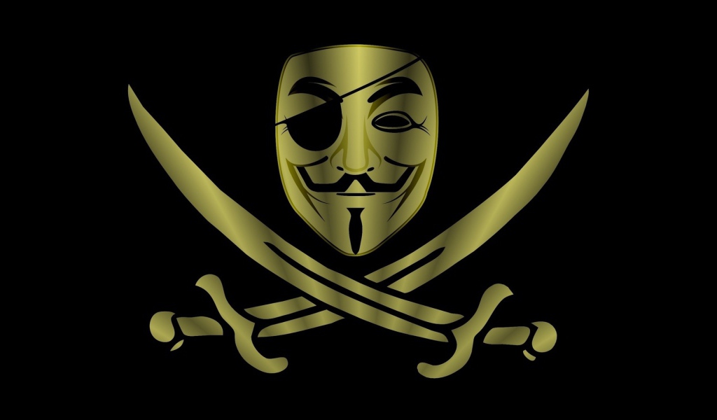 Анонимус на пиратском флаге