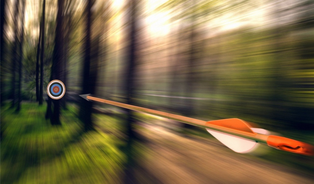 Стрела быстро приближается к цели