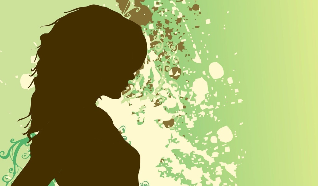 Коричневый силуэт девушки