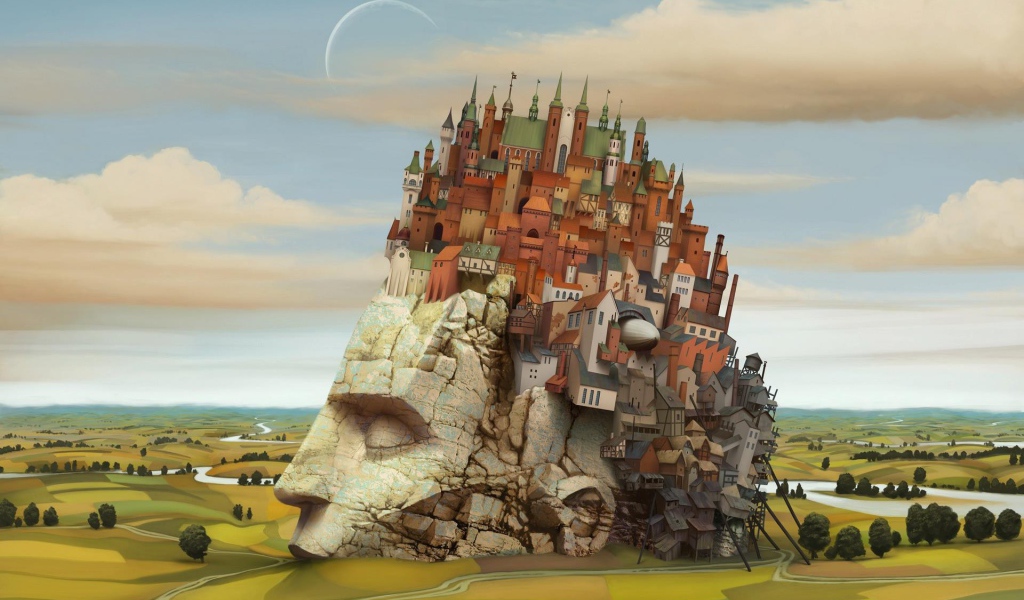 Город на голове великана